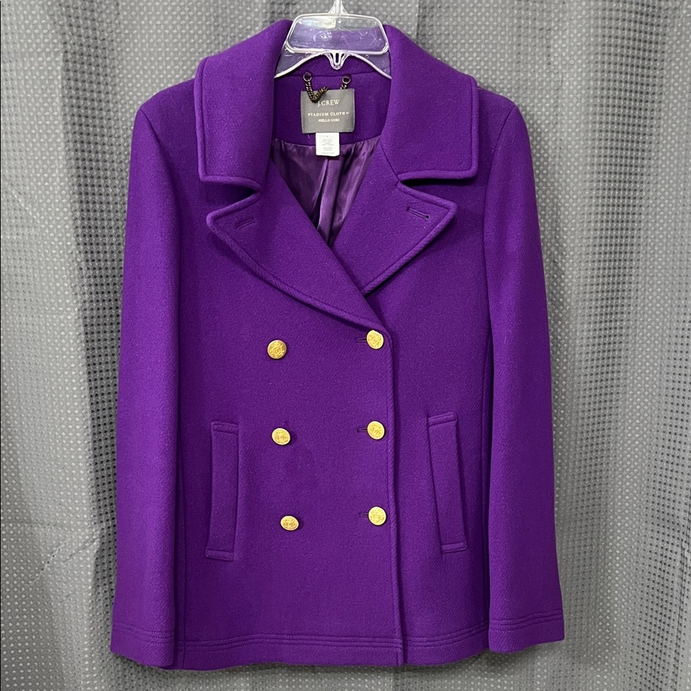 J Crew Women's Vibrant Purple Peacoat